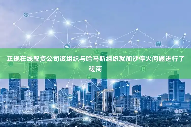 正规在线配资公司该组织与哈马斯组织就加沙停火问题进行了磋商