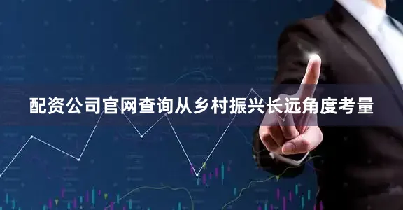 配资公司官网查询从乡村振兴长远角度考量